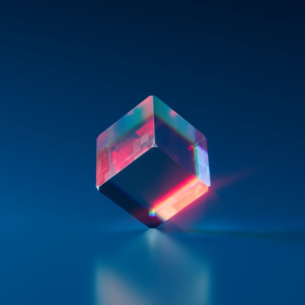 picture of a cube with a red color in it